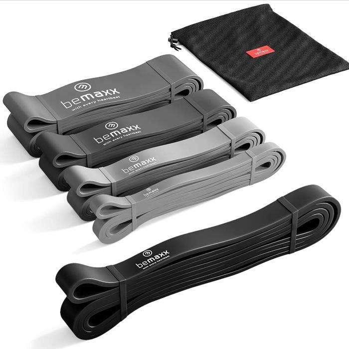 Elastique Musculation Traction Fitness + Guide Exercices, Assist Barre Fixe, Pull Up Bar Dip Bandes de Résistance - Gym