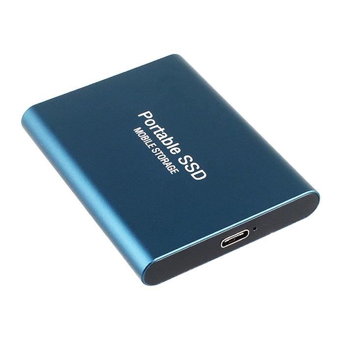 Portable Disque dur mobile 1To type C USB3.1 SSD antichoc en alliage d'aluminium disque à semi-conducteurs 540 Mo - s bleu
