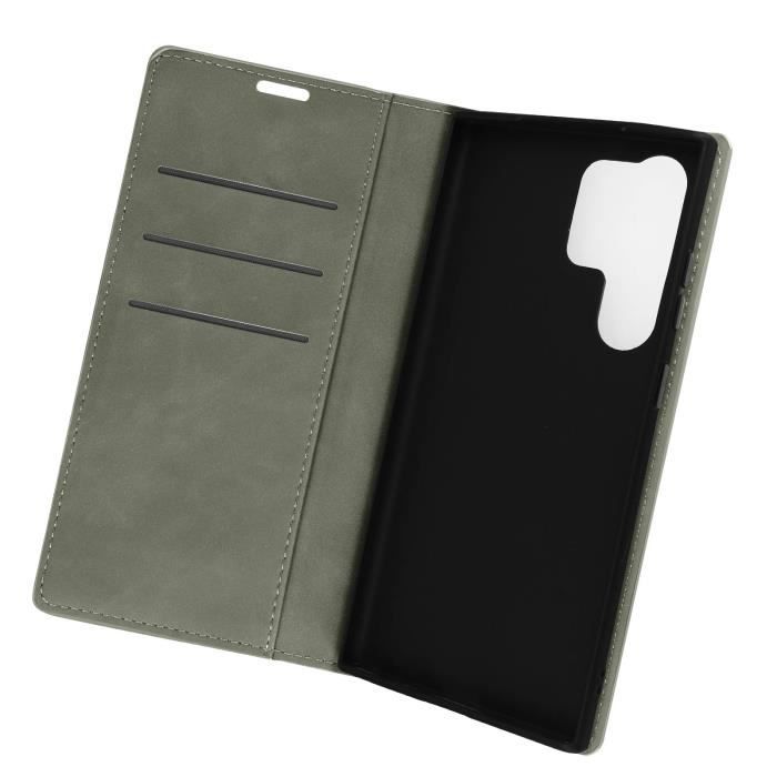 Étui Samsung Galaxy S23 Ultra Porte-carte Support Vidéo Gris