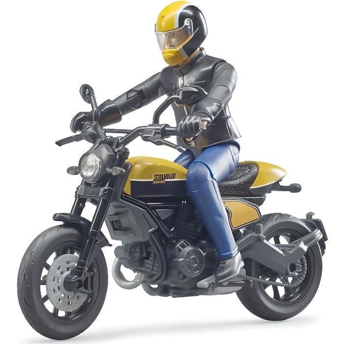 Moto Ducati Scrambler avec motard - Bruder - 63053