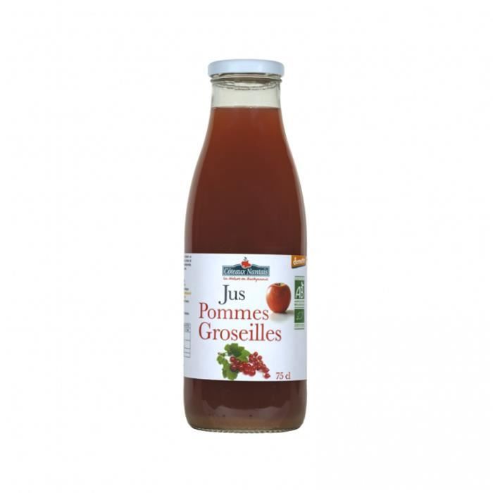Jus de pommes groseilles 75cl Demeter - Coteaux Nantais