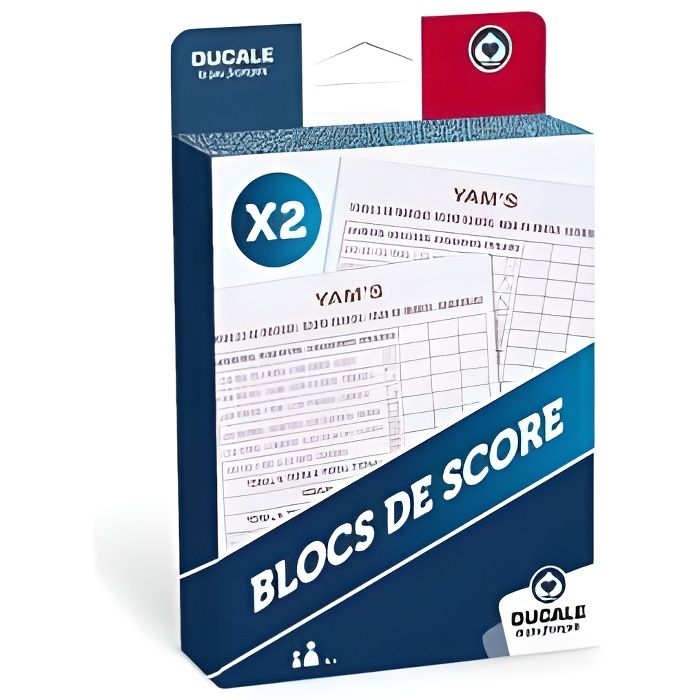 Pack de 2 blocs de score Yam's (80 feuilles de marque) - Carnet 10x14cm - Accessoire - Jeu de societe Des
