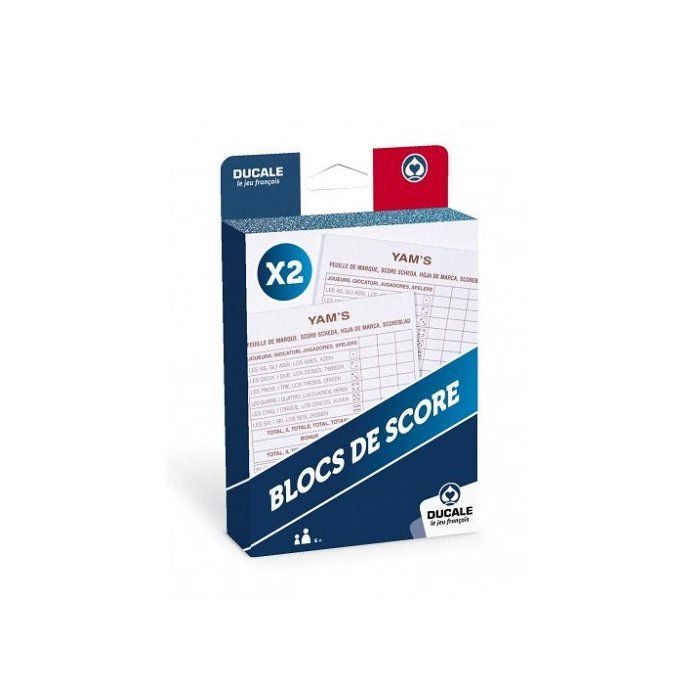 Pack de 2 blocs de score Yam's (80 feuilles de marque) - Carnet 10x14cm - Accessoire - Jeu de societe Des