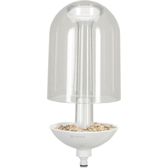 Mangeoire à oiseaux GARDENA ClickUp!® - Hauteur 35 cm - Diamètre 15,2 cm - Plastique PMMA transparent durable (11380-20)