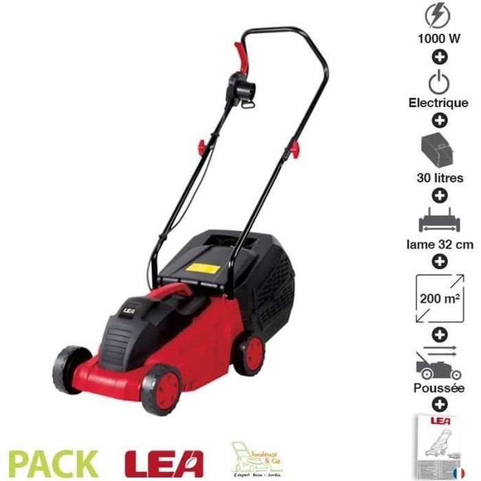 Tondeuse à gazon électrique 1000W coupe 32cm LEA LE10100-32C1