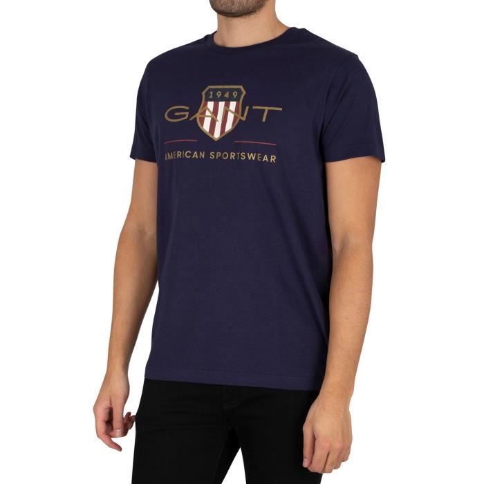 GANT Pour des hommes T-shirt bouclier d' archive, Bleu