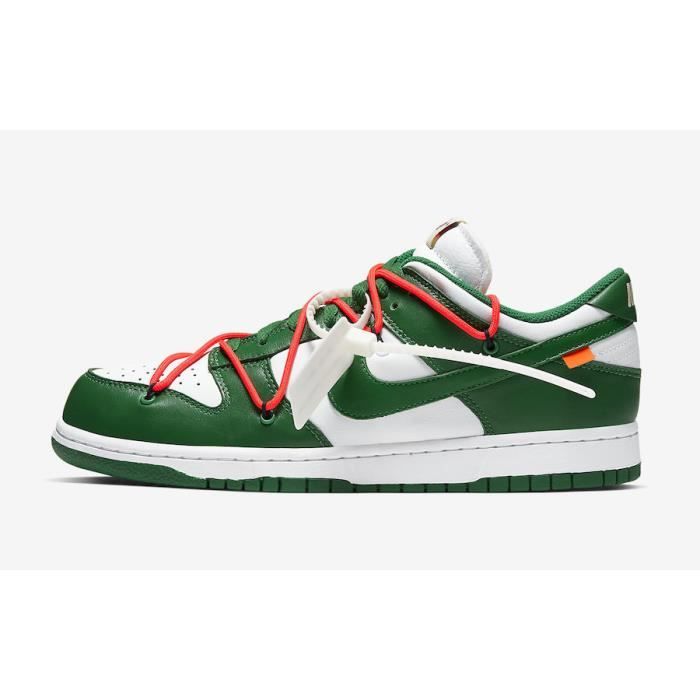 Basket Off-White x NIKEs Dunk Low TxT Chaussures de Running Femme homme Vert blanc