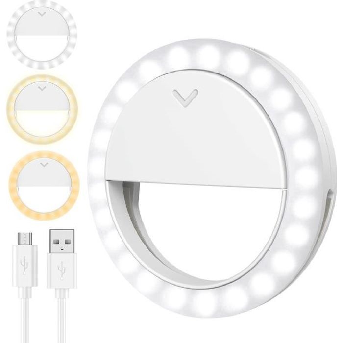 Selfie Ring Light, Anneaux Lumineux de Selfie avec lumière LED pour caméra, comble-lumière, Lumière de Nuit pour Smartphone