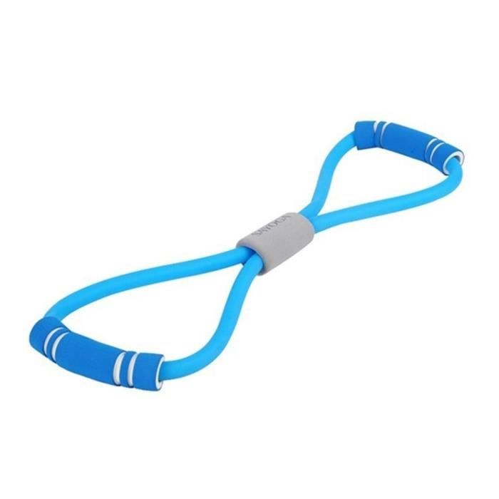 1pc Corde de traction élastique de yoga en latex de caoutchouc Léger, petite taille, facile à transporter - Bleu