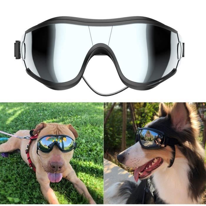 PRUMYA Lunettes de soleil réglables pour chien Anti-UV Protection des yeux imperméables coupe-vent fournitures animaux de compagnie