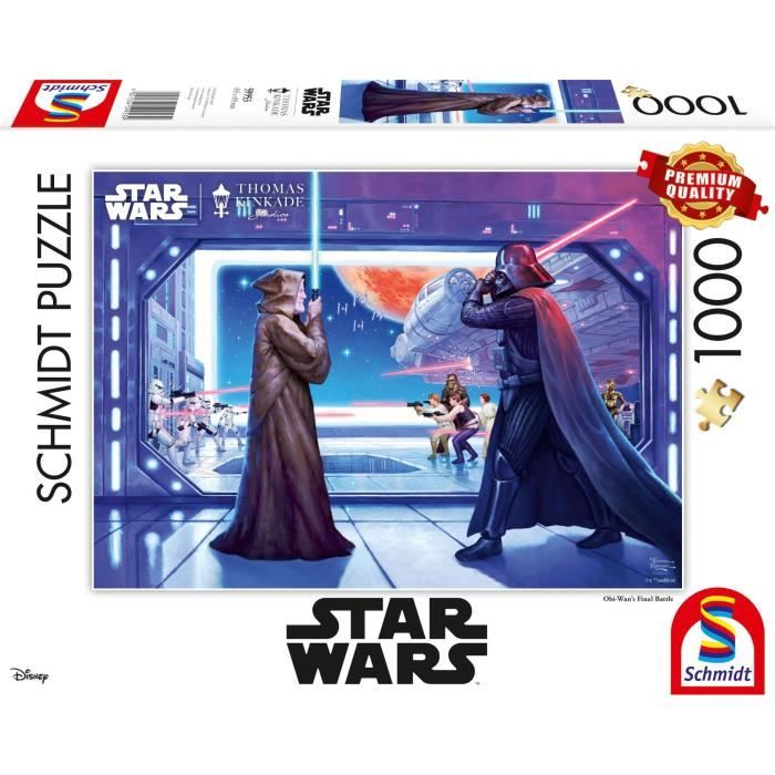 SCHMIDT SPIELE - Lucas Film, Star Wars, Le Combat Final d'Obi Wan - Puzzle - 1000 pièces