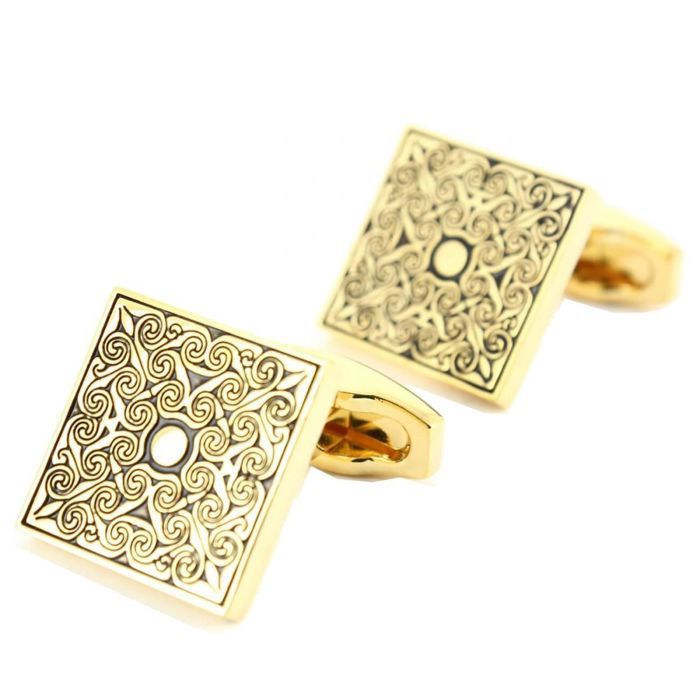Boutons de manchette volute gold Doré