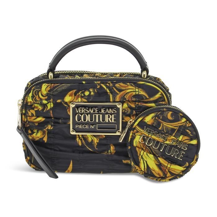 SAC A MAIN VERSACE JEANS COUTURE BX2 NYNG en nylon noir jaune Femme