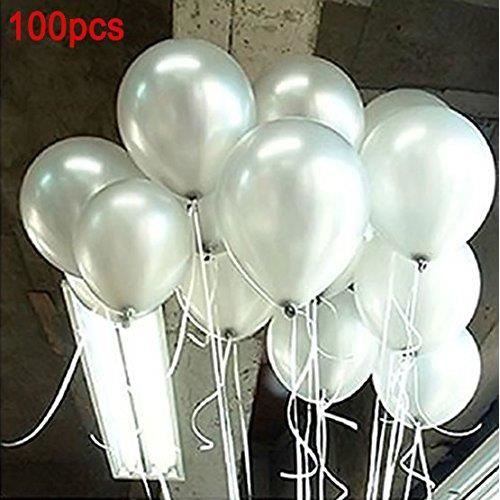 Sachet de 100 Ballons Nacrés Perle Latex–10pouces Ballons Décoration pour Anniversaire Mariage Soirée Partie (blanc nacré) ☌430