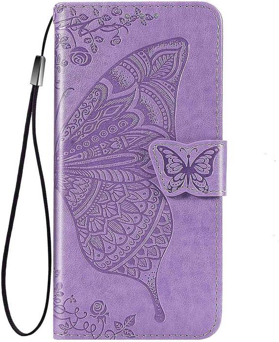 Housse Portefeuille Pour Honor 400 5G - Coque Flip Cuir PU Avec Gaufrage Papillon, Fentes Cartes - Protection Antichoc - Rose