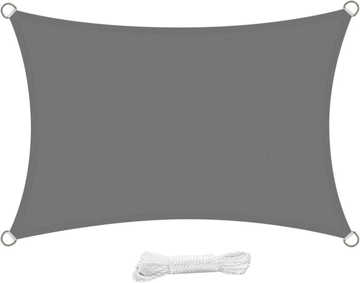 Voile D'Ombrage Rectangulaire 2X4 Mètre Imperméable Voile Ombrage Voile D'Ombrage Rectangulaire 2X4 Mètre Imperméable Voile Ombrage