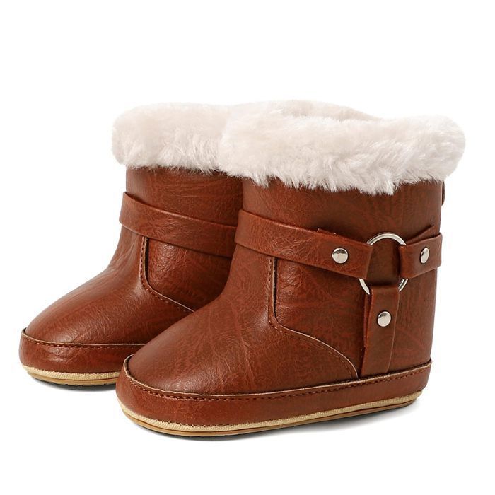 Chaussons Boots Homme Semelle Chaude Enfant Bottes D'hiver Pour Filles - Genou, Semelle Antidérapante, Fermeture éclair (Taille 37) Mesure Pied Enfant Chaussette Pour Botte