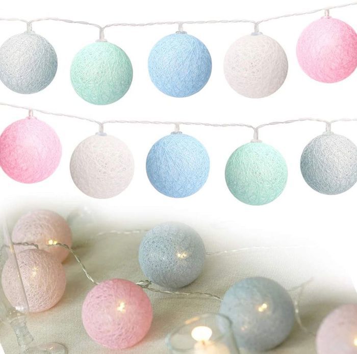 Guirlande lumineuse en boules de coton guirlande lumineuse en boules de coton 3M 20 LED boules de coton avec connexion USB guirl