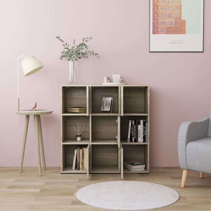 Bibliothèque Étagère de Rangement VIDAXL Chêne sonoma - 90x30x90 cm Bois d’ingénierie B292