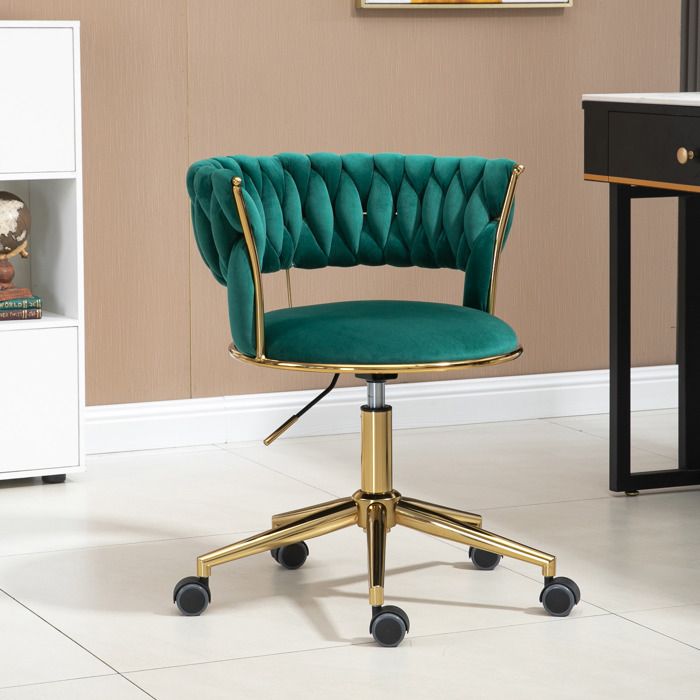 Deuxième génération épaissie et accueillante couleur Old SKU: w1880109490 chaise de bureau en velours doux pivotant à 360
