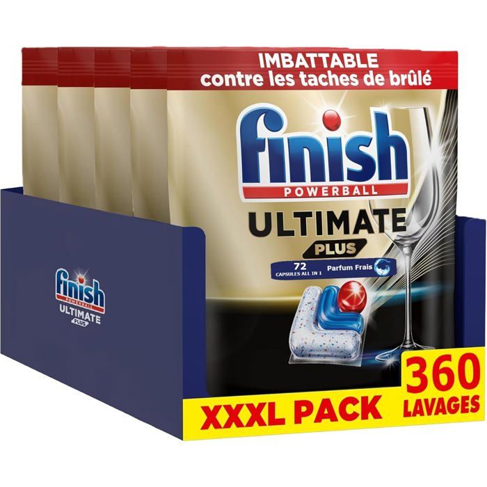Finish Giga Pack Ultimate Plus Pastilles Lave-Vaisselle - 360 Tablettes ...