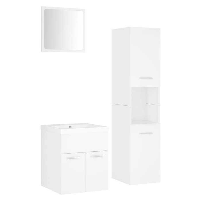 Bonne qualité - Mobilier Ensemble de meubles de salle de bain Blanc - Aggloméré DECO M4356507