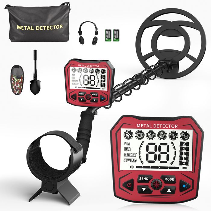 Détecteur De Métaux Professionnel - 5 Modes De Détection - Bobine étanche IP68 26 Cm - Écran LCD - Sensibilité Réglable - Pour Adultes Et Enfants