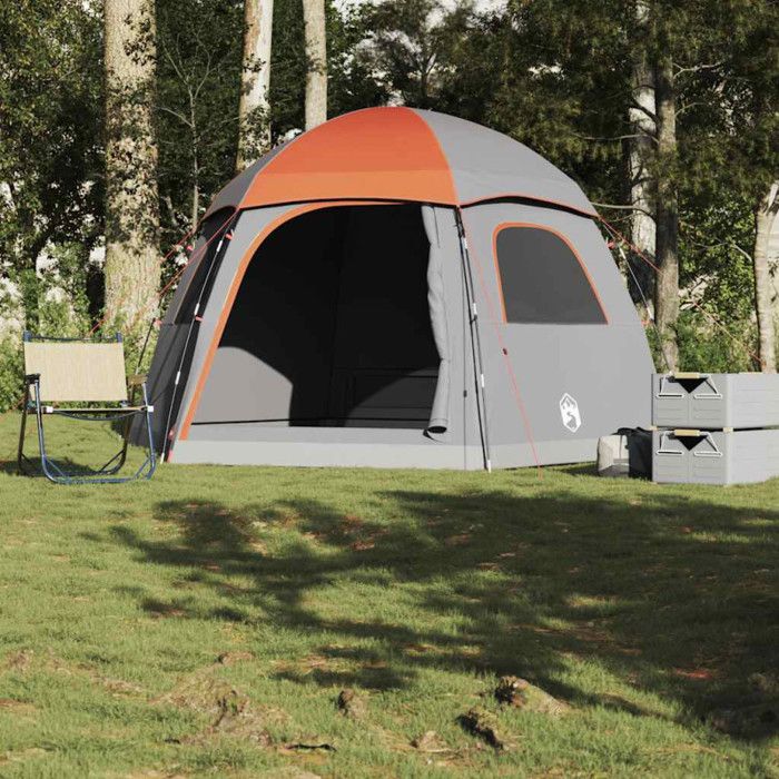 Tente familiale - VIDAXL - Igloo - Imperméable 2000 mm - 6 personnes - Gris orange