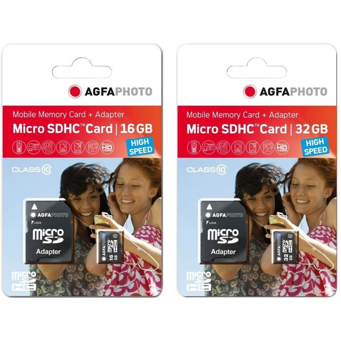 AgfaPhoto Pack 2 cartes mémoire microSDHC Capacité totale + Neuf - vue 4
