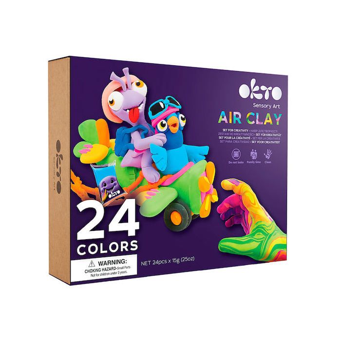Mousse dargile Okto 24 colors Set with air clay 70150 Multicolore 295 x 24 x 7 cm