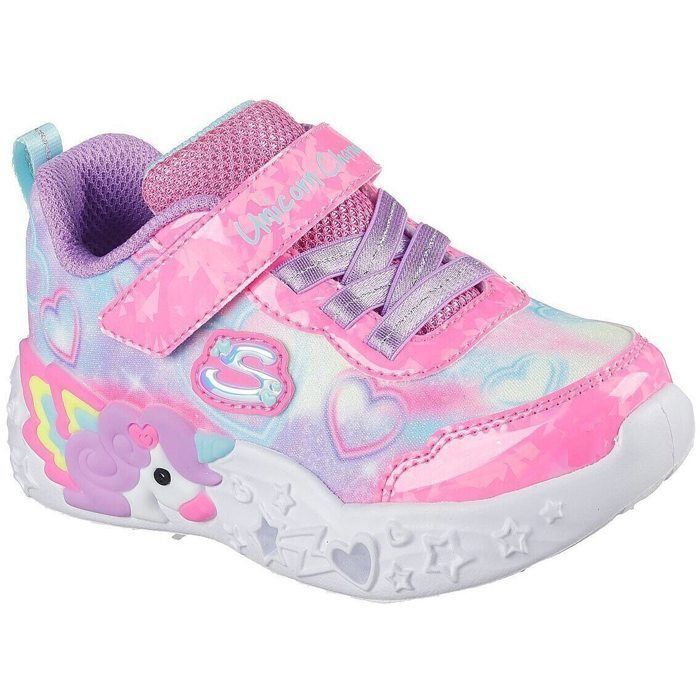 Skechers Baskets - SKECHERS - S Lights Unicorn Charmer Lil - Rose - Fille - Textile
