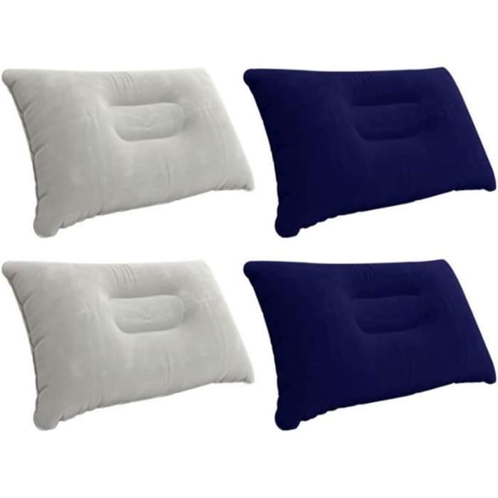 Oreiller Gonflable Trixes Bleu Marine - 46x30 Cm - Doux Et Imperméable - Idéal Pour Camping Et Voyage