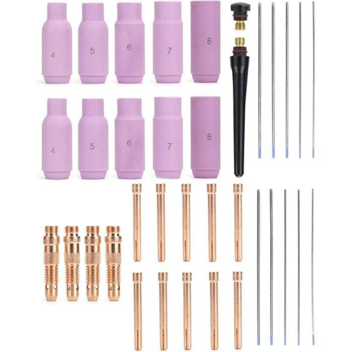 Kit de 36 Pcs Accessoires de Torches Soudage TIG Kit de Consommables pour WP-17/18 /26 TIG Torche Soudage