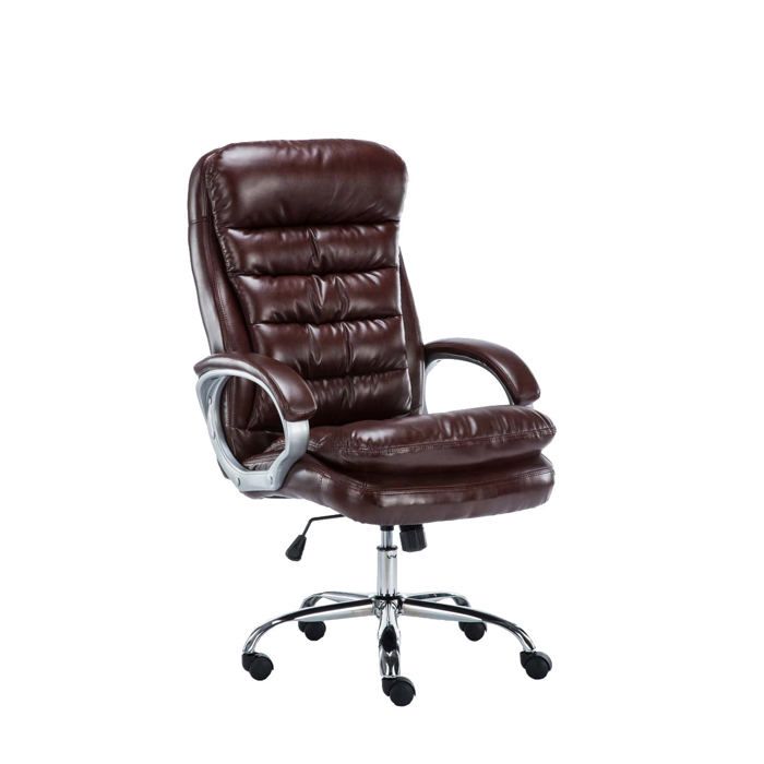 Fauteuil de bureau sur roulettes mecanisme de bascule integre charge maximale 235 kg en similicuir bordeaux cadre metal 10_0006950 Fauteuil de bureau sur roulettes mecanisme de bascule integre charge maximale 235 kg en similicuir bordeaux cadre metal 10_0006950