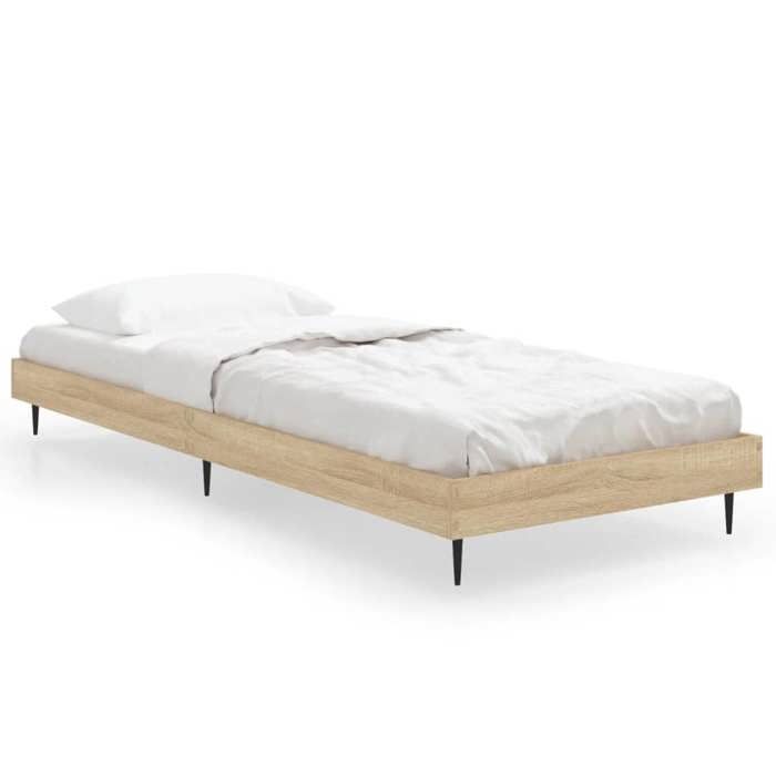 Cadre de lit - VIDAXL - Promotion doctobre - Chêne sonoma - 75x190 cm - 1 place
