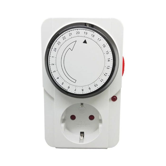 Prise programmable - PZCC - prise minuterie mécanique standard européenne - 16 A - 3000 W - cycle 24 h/15 min