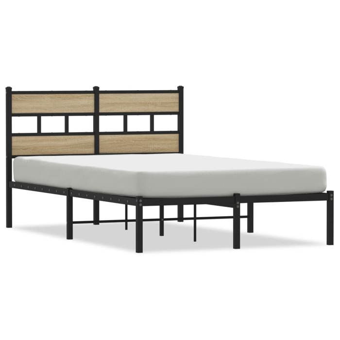 RebaisCadre de lit - 2 personnes size pour adulte/jeunes RUIG - en métal (sans matelas) chêne sonoma 120x190cm SO2571854