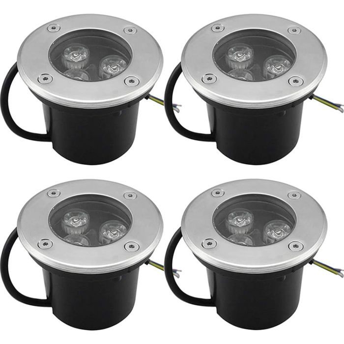Lumières enterrées LED chaud blanc enterré lampe de paysage lampe de sol pour jardin éclairage extérieur-IP68 AC85-265V (4pack 3W)- Lumières enterrées LED chaud blanc enterré lampe de paysage lampe de sol pour jardin éclairage extérieur-IP68 AC85-265V (4pack 3W)-