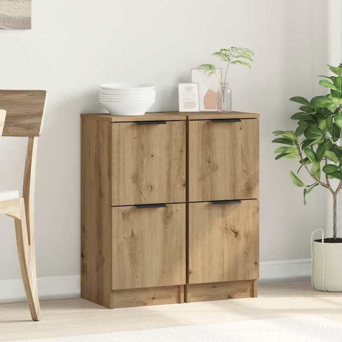Enfilade/Bahut/Vitrine - Rustique - Buffets 2 pcs - MODERNE Buffets 2 pcs - chêne artisanal - 30x30x70 cm bois dingénierie 93789