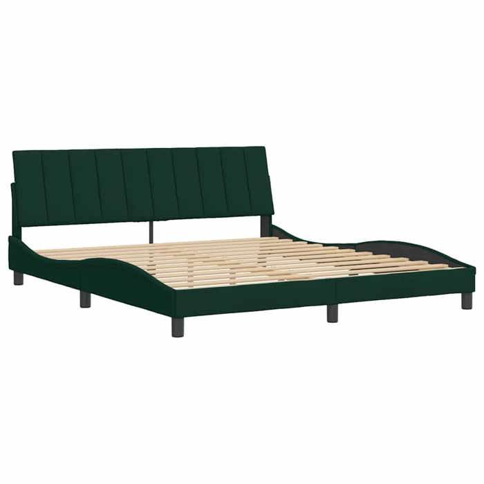 Sale SpringLit 2 places Vert - 180x200 cm - LEMON® - Cadre de lit - sans matelas - Hanko vert foncé 180x200 cm velours 3297673