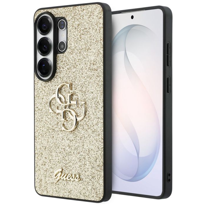 Guess Étui Fixed Glitter Big 4G Metal Logo pour Samsung Galaxy S26 Ultra Jaune - vue 2