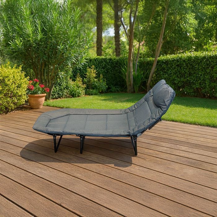 Chaise longue de jardin - Divit GI20 - Pliable - Dossier 5 positions - Capacité 200 kg