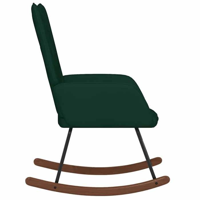 Fauteuil Allaitement - Vert - Chaise à bascule - Rocking Chair - Vert foncé Velours 61x78x98 cm F1448