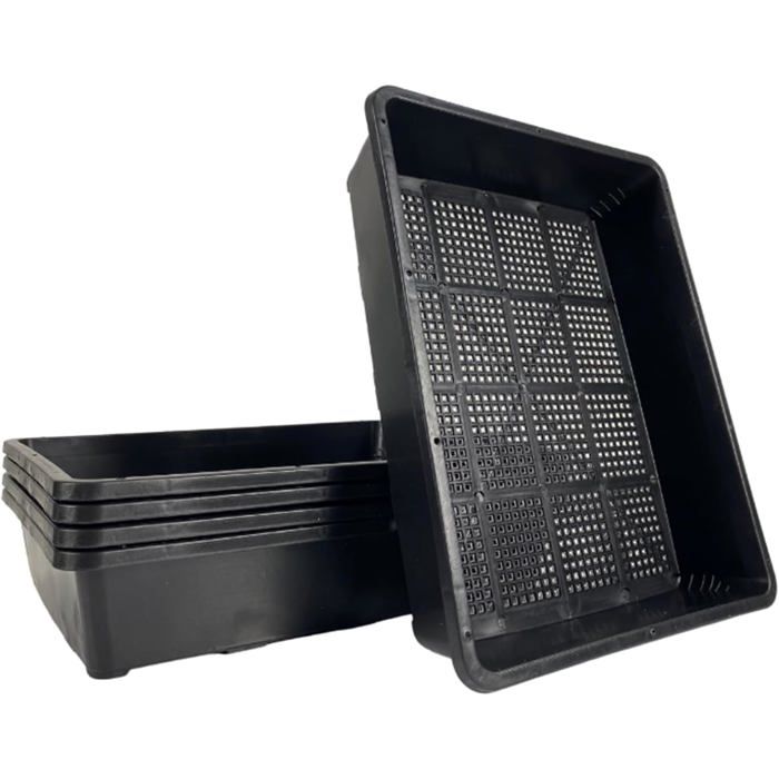 Plateau de semis - Belle commode - Lot de 5 plateaux - Dimensions 375x30x75 cm - Plastique noir robuste