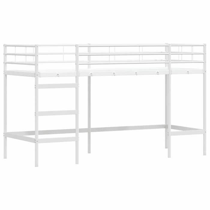 Lit 74.5x190cm - VIDAXL - Lit mezzanine pour enfants - Blanc Acier L16939 Lit 74.5x190cm - VIDAXL - Lit mezzanine pour enfants - Blanc Acier L16939
