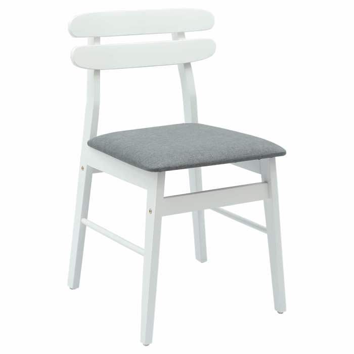 Chaises cuisine(2 pcs) - Blanc - Chaises à Manger - 2 personnes - Blanc et Gris 43.5x44.5x77.5 cm F3723