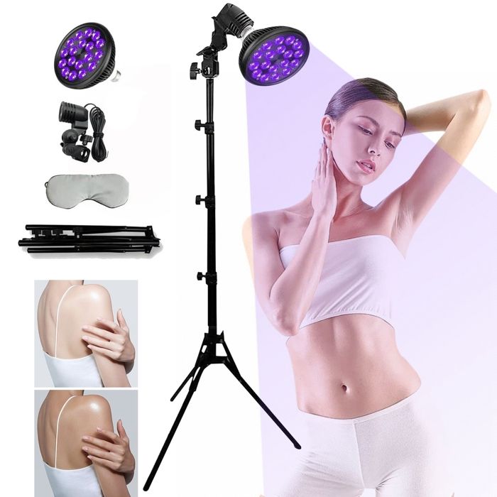 Lampe à Bronzer sur Pied 54W - Appareil de Bronzage UV Professionnel à Domicile - trépied réglable- matériau aluminium