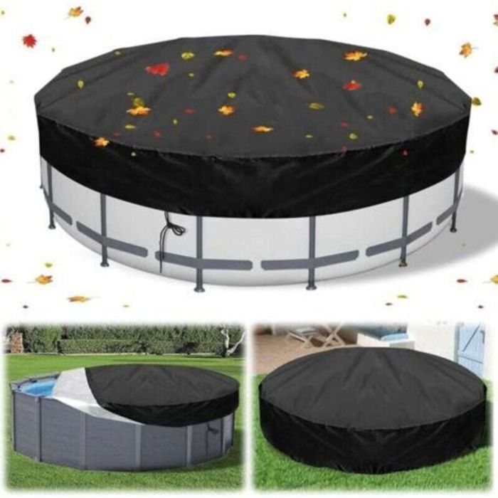 Bâche 4 Saisons Piscine Hors Sol Ø210cm – Protection Extérieure Noire Anti-Salissures