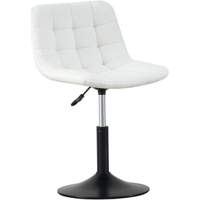 mcc direct Drake Chaise de coiffeuse avec housse en tissu doux repose-pieds et structure en métal pour chambre à coucher (crème)
