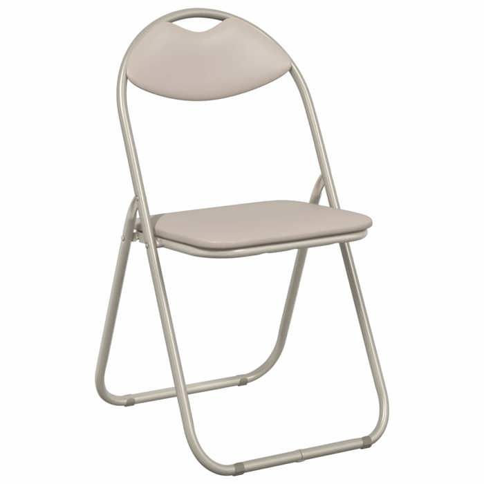 Elégance - Chic Chaise salon-séjour - Chaise pliante - Lot de 8 - Simili cuir - Sable - 48x43 5x81cm_0568962
